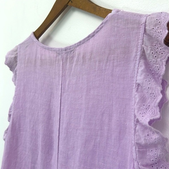 Terzo Millennio Linen Dress Made in Italy Size XS Lilac Purple Resort Vacation - Picture 7 of 10